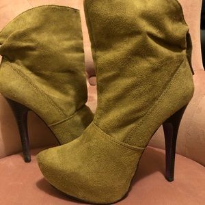 Taupe platform booties